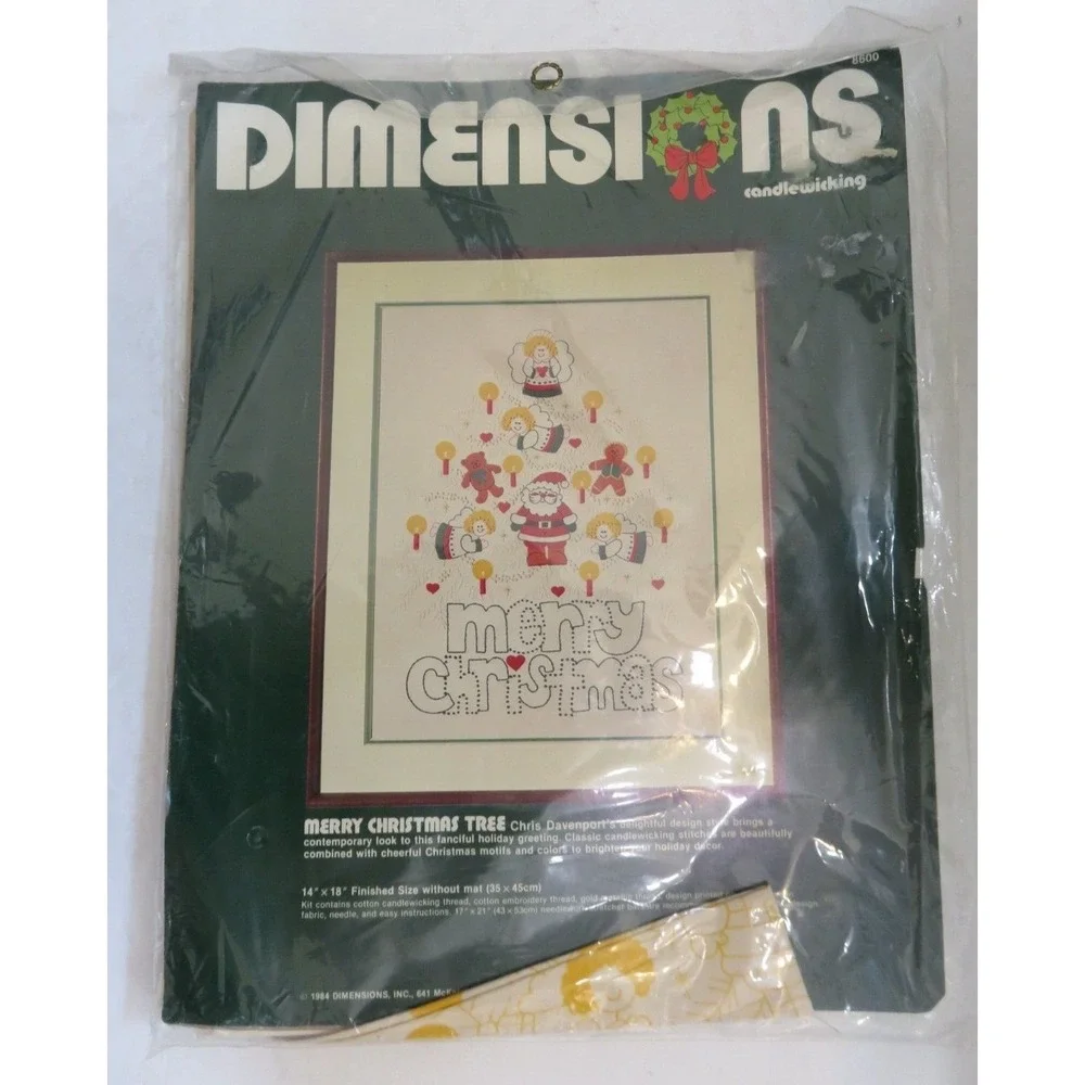 Dimensions Embroidery Candlewicking Kit #8600  Merry Christmas‎ Tree 1984 NIB